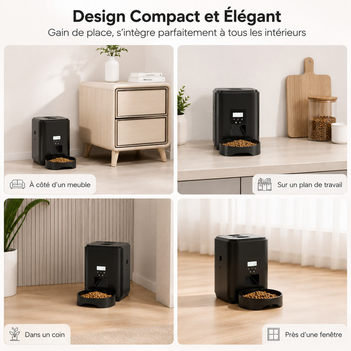 Distributeur automatique connecté pour chat – WiFi et bol inox