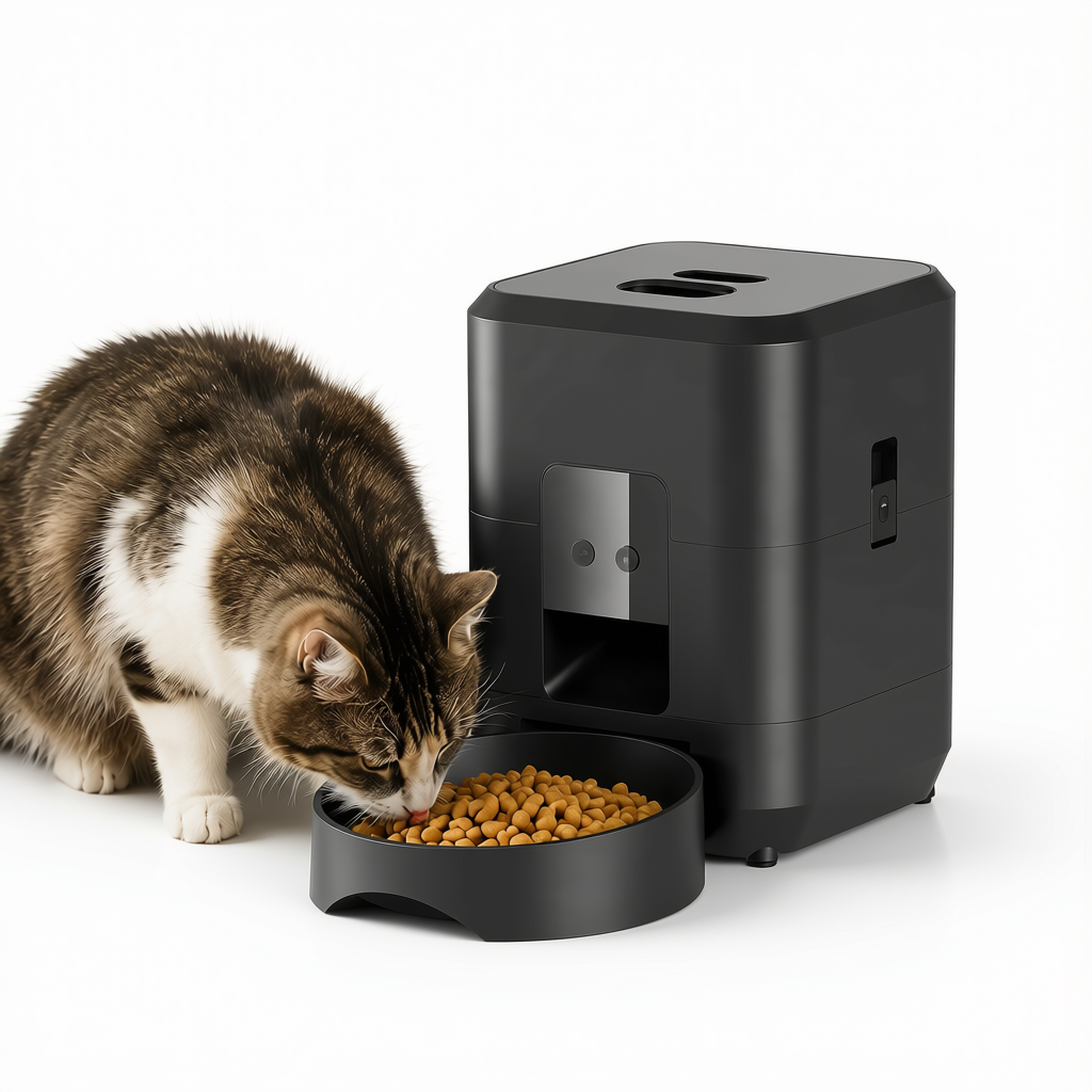 Distributeur automatique connecté pour chat – WiFi et bol inox