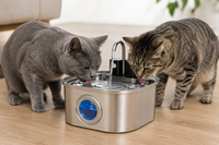Fontaine à Eau pour Chat Sans Fil – Inox, 3,2L, Détection Intelligente, Hydratation Optimale