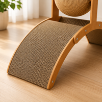 Griffoir Arche en Bois avec Boule en Sisal Naturel