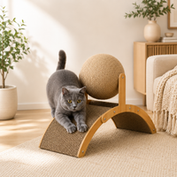 Griffoir Arche en Bois avec Boule en Sisal Naturel