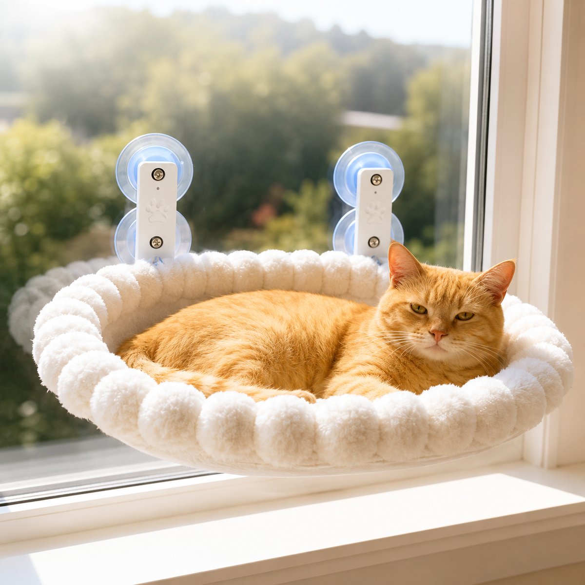 Hamac de fenêtre pour chat avec ventouses puissantes – Perchoir confortable pour chats d'intérieur