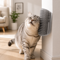Outil de massage pour chat, peigne de massage pour l'élimination des poils d'animaux, brosse auto-nettoyante pour les coins muraux, jouets pour chats, accessoires de beauté pour animaux
