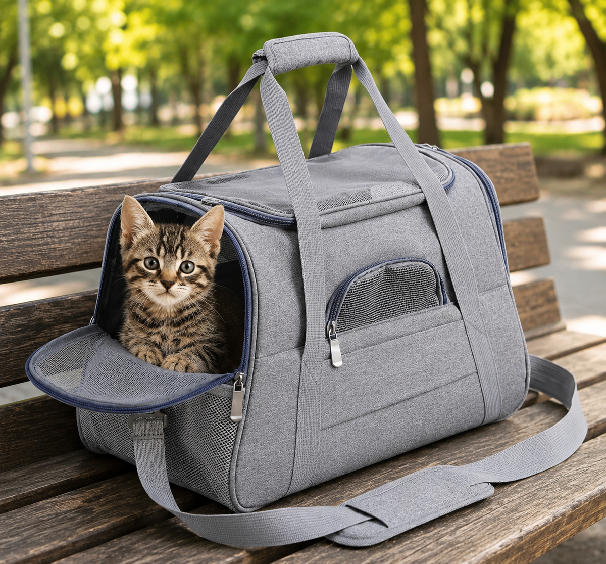 Sac de Transport pour Chat | Souple, Respirant et Bandoulière