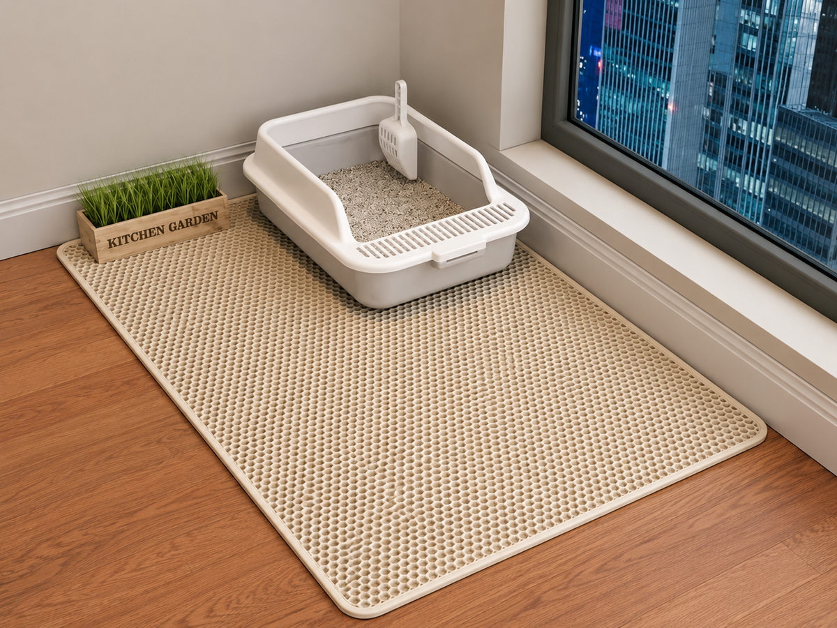 Tapis de litière pour chat, conception à 2 couches, technologie de piégeage du sable de qualité supérieure, Base étanche, protection de sol antidérapante pour animaux de compagnie, pour chatons d'intérieu